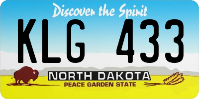 ND license plate KLG433