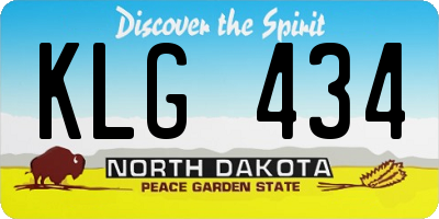 ND license plate KLG434