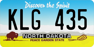 ND license plate KLG435