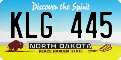 ND license plate KLG445