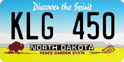 ND license plate KLG450