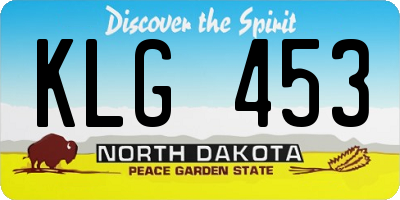 ND license plate KLG453