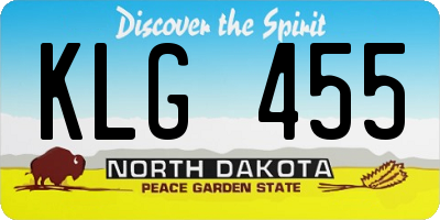 ND license plate KLG455