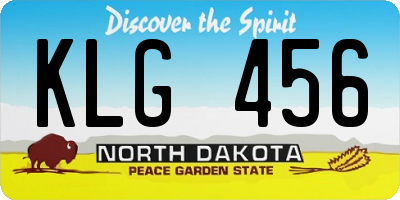 ND license plate KLG456