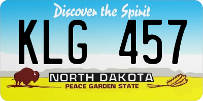 ND license plate KLG457