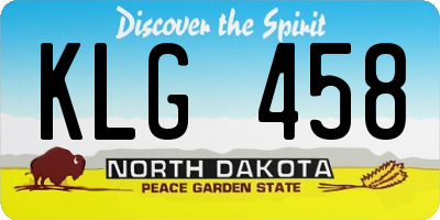 ND license plate KLG458
