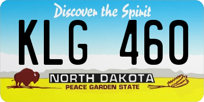 ND license plate KLG460