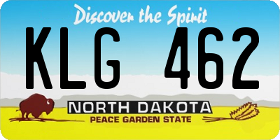 ND license plate KLG462
