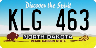 ND license plate KLG463