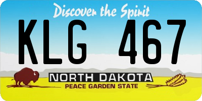 ND license plate KLG467