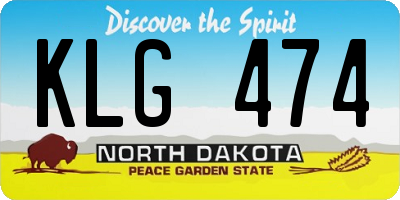 ND license plate KLG474