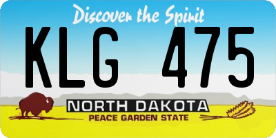 ND license plate KLG475