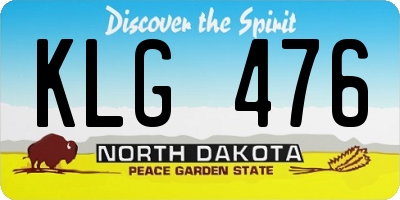 ND license plate KLG476