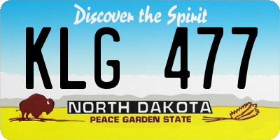 ND license plate KLG477