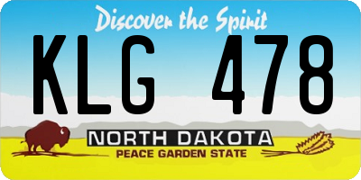 ND license plate KLG478