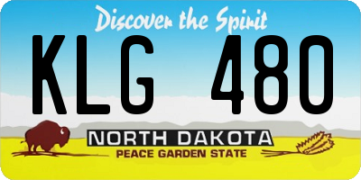 ND license plate KLG480