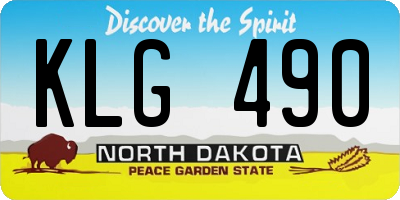 ND license plate KLG490