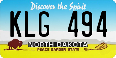 ND license plate KLG494