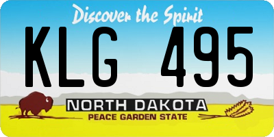 ND license plate KLG495