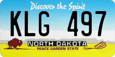 ND license plate KLG497
