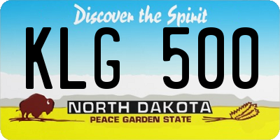 ND license plate KLG500