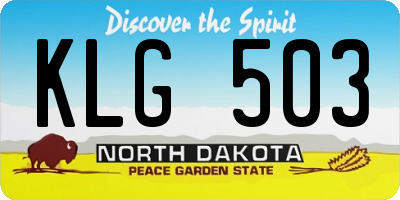 ND license plate KLG503
