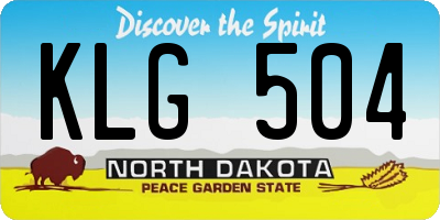 ND license plate KLG504
