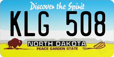 ND license plate KLG508