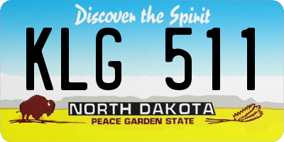 ND license plate KLG511