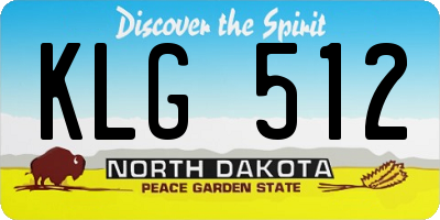 ND license plate KLG512