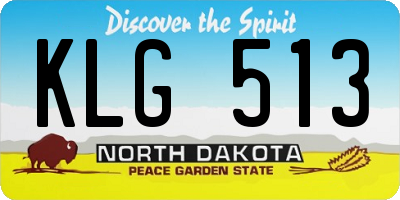 ND license plate KLG513