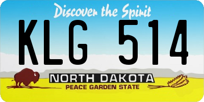 ND license plate KLG514
