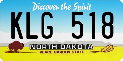 ND license plate KLG518