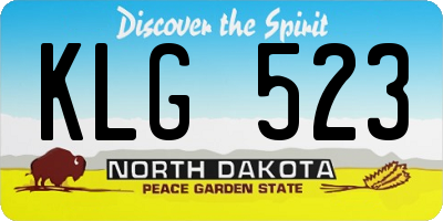 ND license plate KLG523