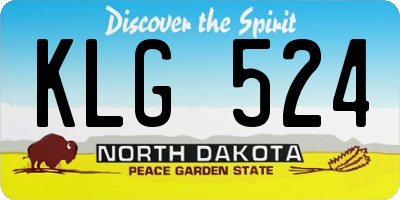 ND license plate KLG524