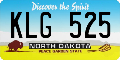 ND license plate KLG525