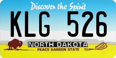 ND license plate KLG526