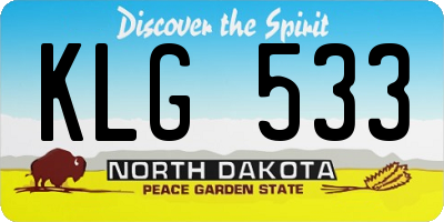 ND license plate KLG533