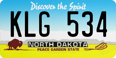 ND license plate KLG534