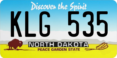 ND license plate KLG535