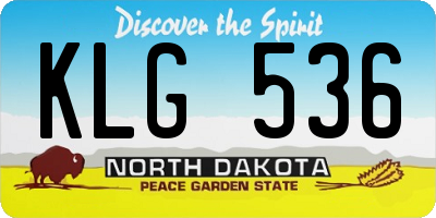ND license plate KLG536