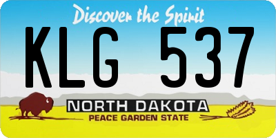 ND license plate KLG537