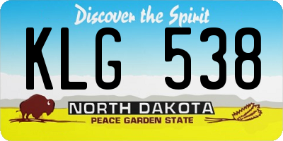 ND license plate KLG538
