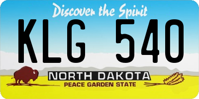 ND license plate KLG540