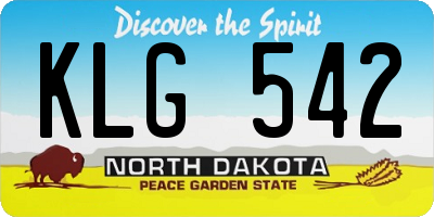 ND license plate KLG542