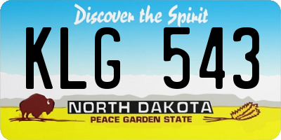 ND license plate KLG543
