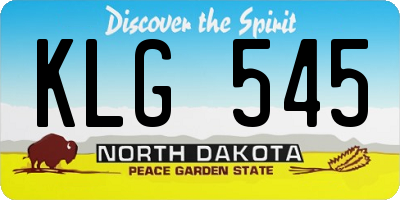 ND license plate KLG545