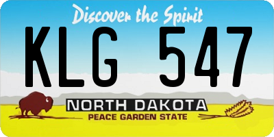 ND license plate KLG547