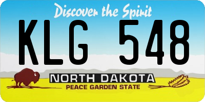 ND license plate KLG548