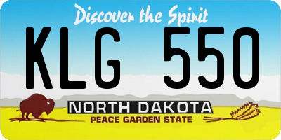 ND license plate KLG550